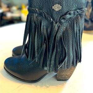 Size 6 Harley Davidson fringed booties